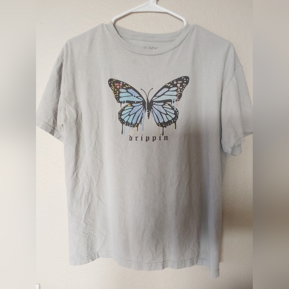 Eldon T-shirt, Men's Extra Large Gray Graphic Eldon T-shirt